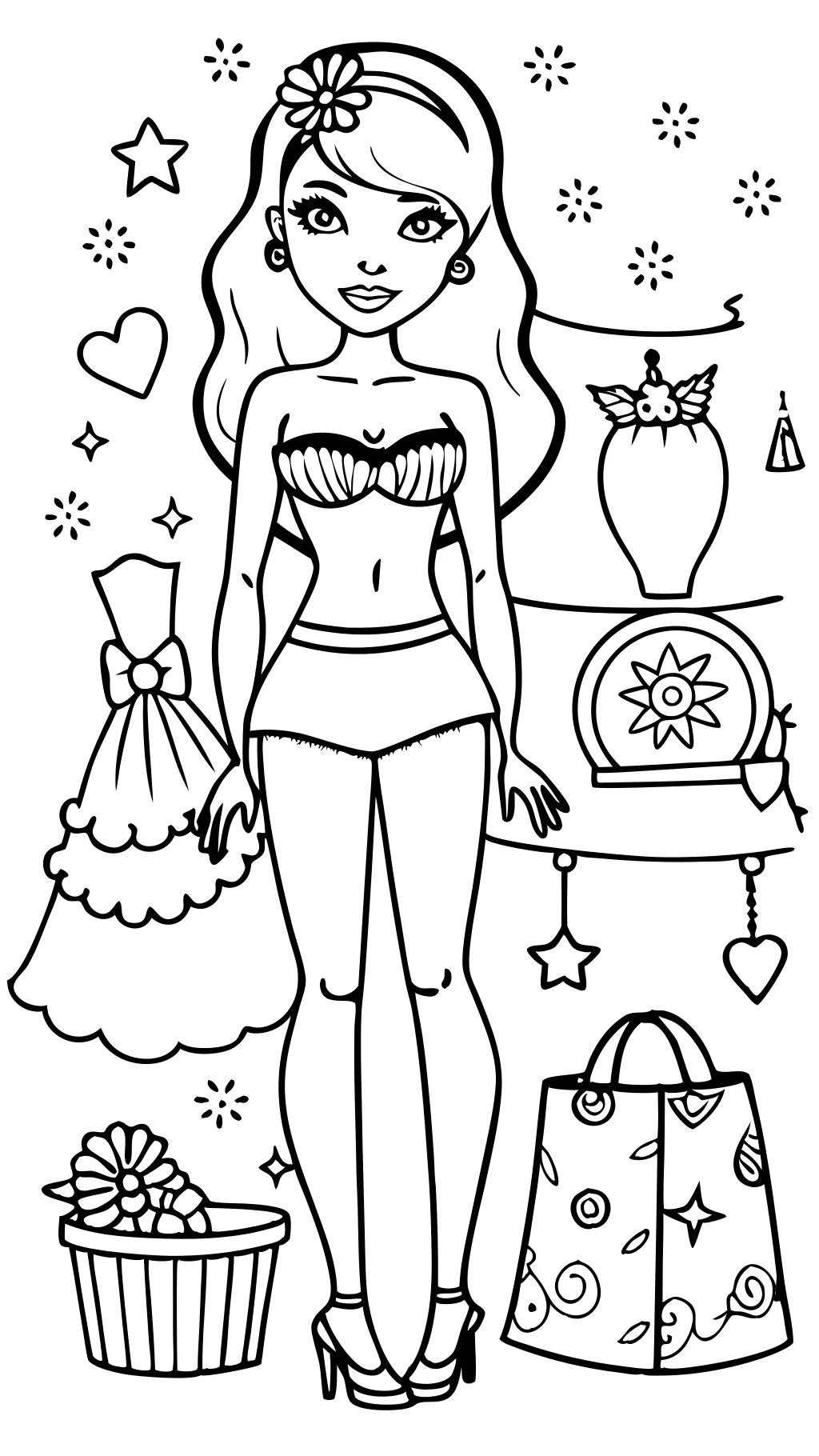 barbie fashion coloring pages